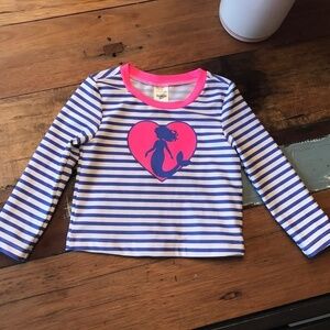 Carters Baby’s Longsleeve Swimsuit Tee Coastal Stripes White Blue pink Baby 18m